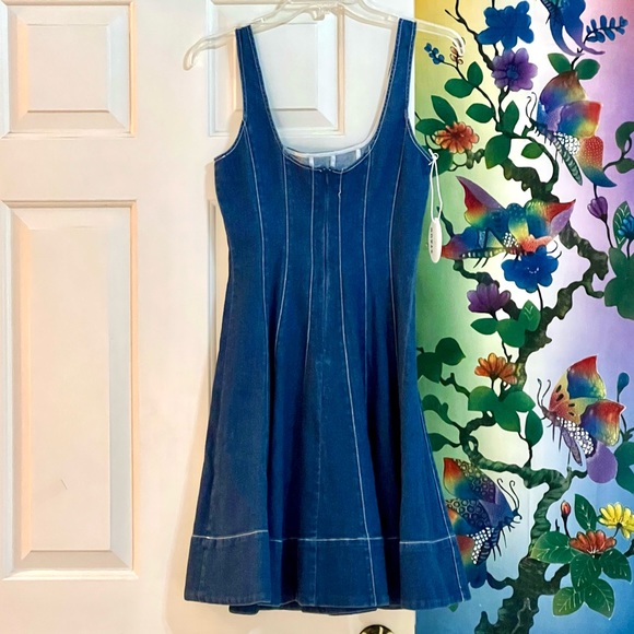 🌺🎉HP🎉🌺 NWT Staud Wells Denim Mini Dress - Picture 15 of 16